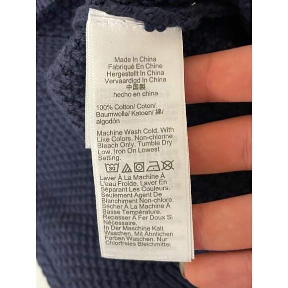 J. Crew Womens Pullover Sweater Small S Navy Blue Cable Knit chunky BM302 NWT - Picture 6 of 13